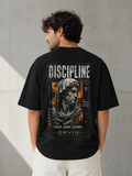 ORVIK Discipline Oversized 220 GSM Premium Cotton Graphic T-Shirt | Unisex Streetwear