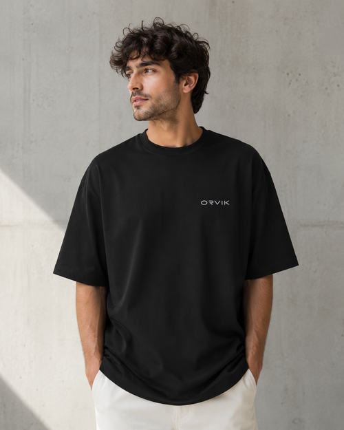 ORVIK Discipline Oversized 220 GSM Premium Cotton Graphic T-Shirt | Unisex Streetwear