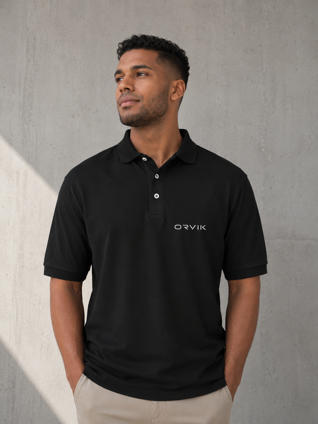 ORVIK Essential Polo T-Shirt – Black