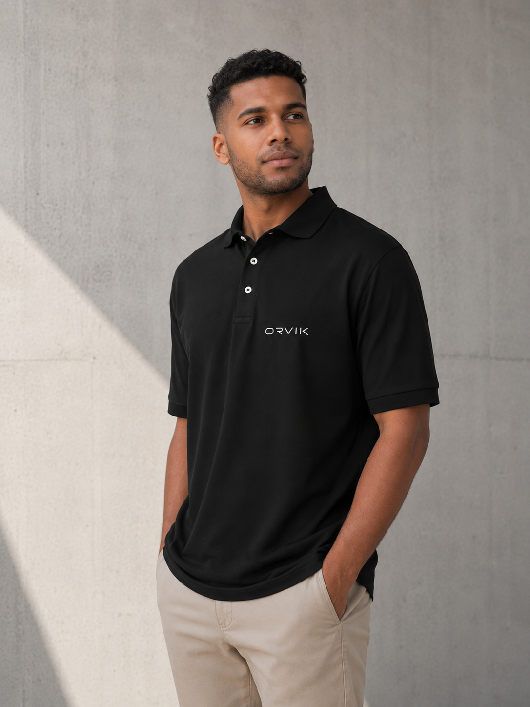 ORVIK Essential Polo T-Shirt – Black