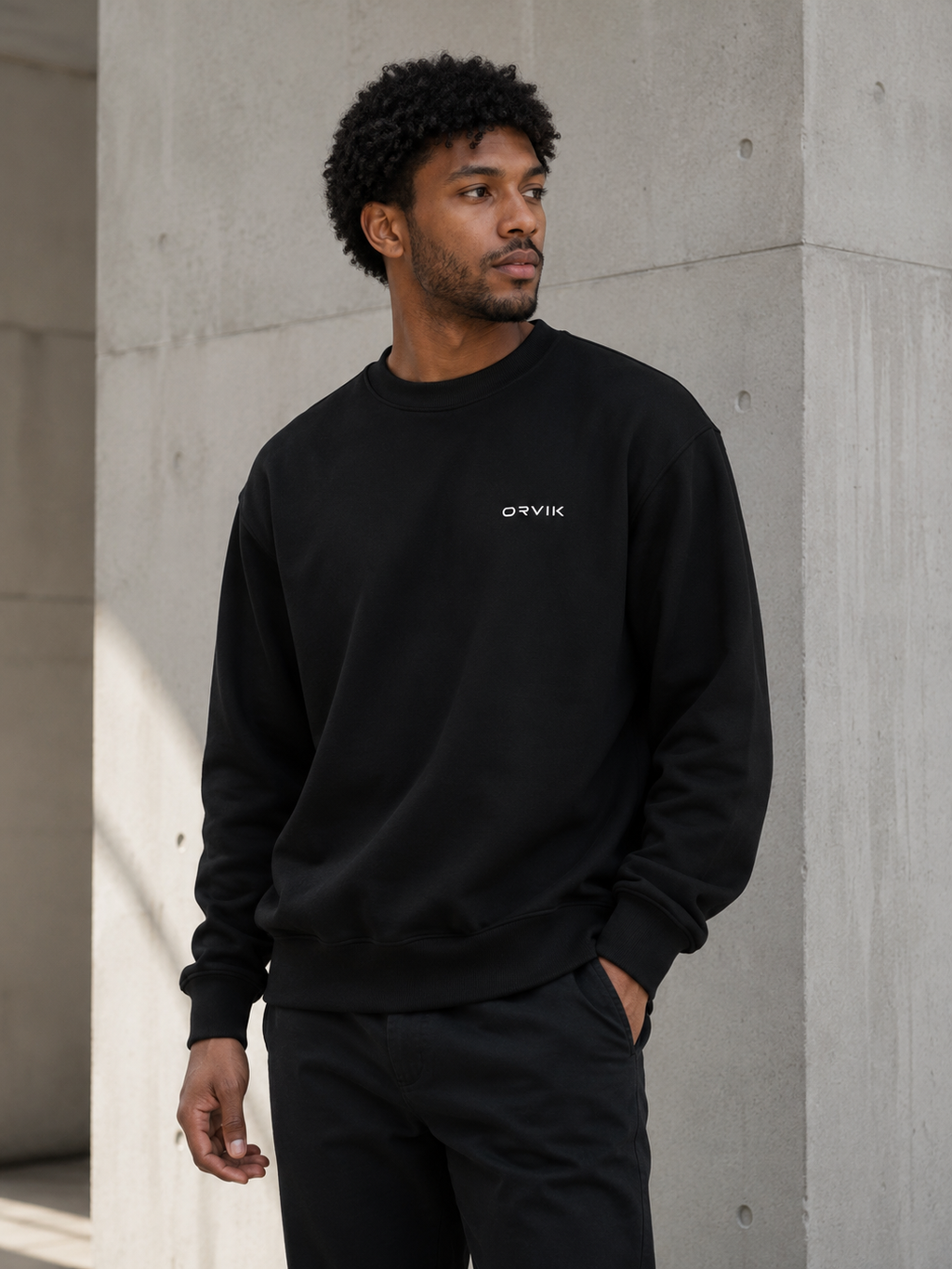 ORVIK Essential Crewneck Sweatshirt – Black