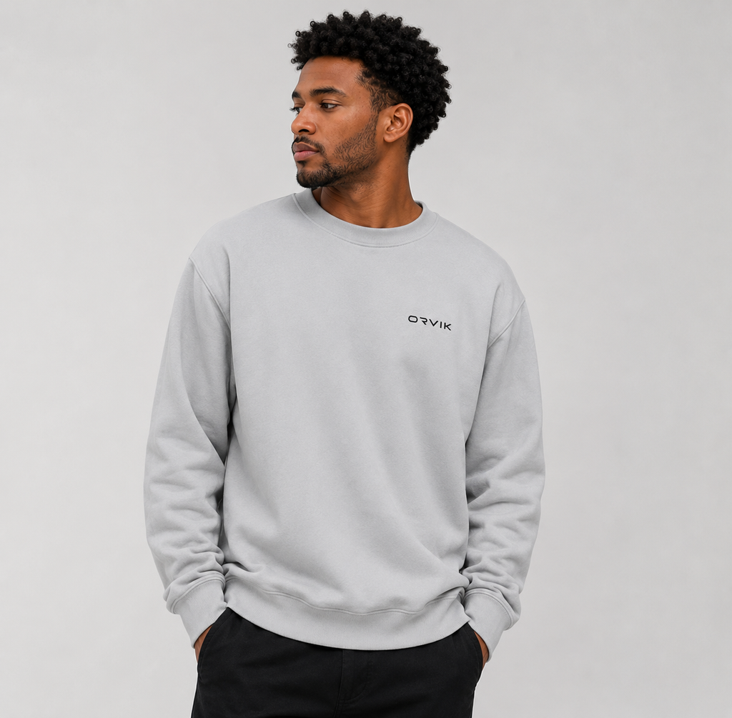 ORVIK Essential Crewneck Sweatshirt – Ice Grey
