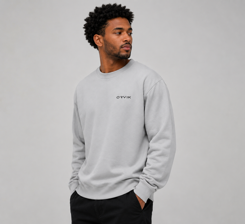 ORVIK Essential Crewneck Sweatshirt – Ice Grey