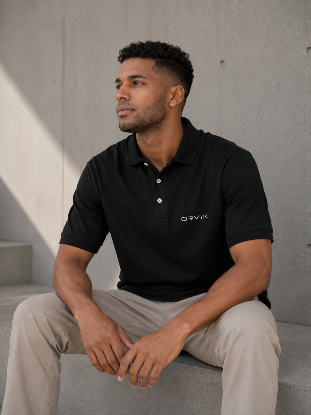 ORVIK Essential Polo T-Shirt – Black